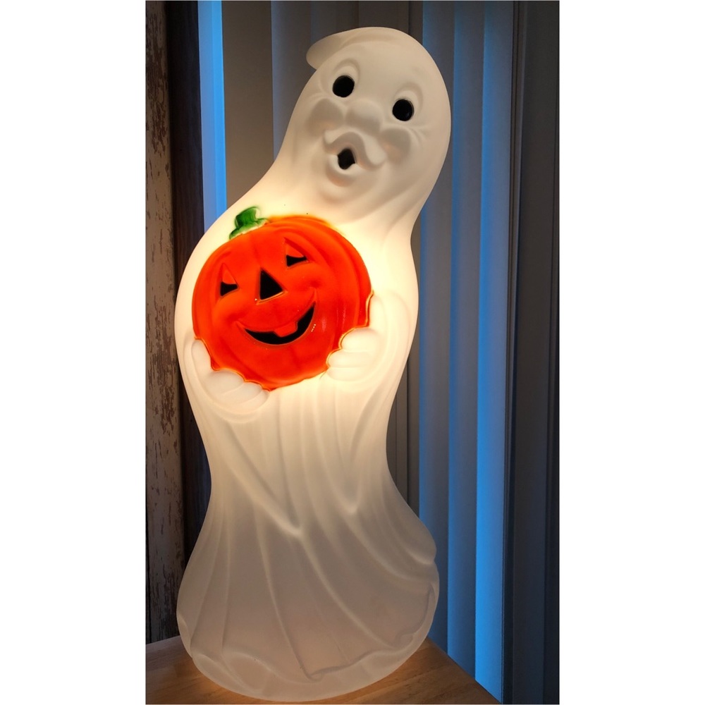 Halloween Ghost Holding Pumpkin Blow Mold Casper